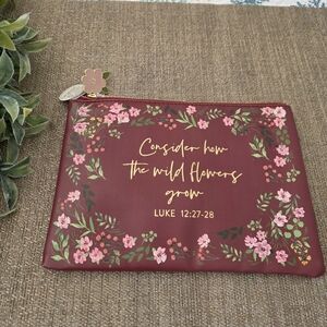 Eccolo Burgundy Floral Pouch